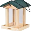 Dobar Vogelfutterstation mit Acrylglas-Futtersilo 22 cm x 25 cm x 28 cm Grün* Vogelbedarf