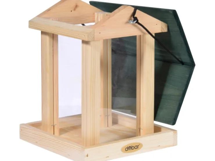 Dobar Vogelfutterstation mit Acrylglas-Futtersilo 22 x 25 x 28 cm Grün FSC®