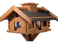 Dobar Vogelhaus Blockhaus Gipfel 84 cm x 78 cm x 53 cm Kiefer Braun FSC®