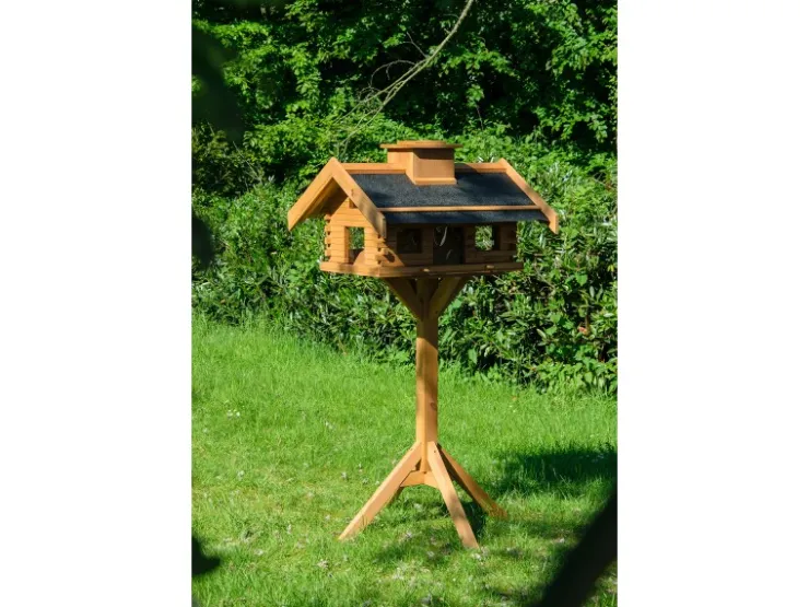 Dobar Vogelhaus Blockhaus Gipfel 84 cm x 78 cm x 53 cm Kiefer Braun FSC®
