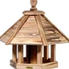 Dobar Vogelhaus "Brillo" mit Futtersilo, 45 x 45 x 47 cm Kiefer geflammt FSC®* Vogelbedarf