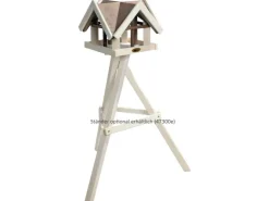 Dobar Vogelhaus mit Antikfinish 37 x 37 x 43 cm Braun-Weiß* Vogelbedarf