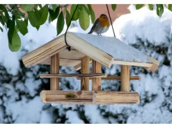 Dobar Vogelhaus Quemado 30 x 34,5 x 22,5 cm Kiefer geflammt FSC®* Vogelbedarf
