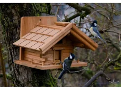 Dobar Vogelhaus St. Moritz im Berghütten-Design 33 x 24,5 x 21 cm Braun FSC®