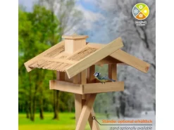 Dobar Vogelhaus Trollanes mit Schilfdach zum Aufstellen 50 cm x 43 cm x 29 cm* Vogelbedarf