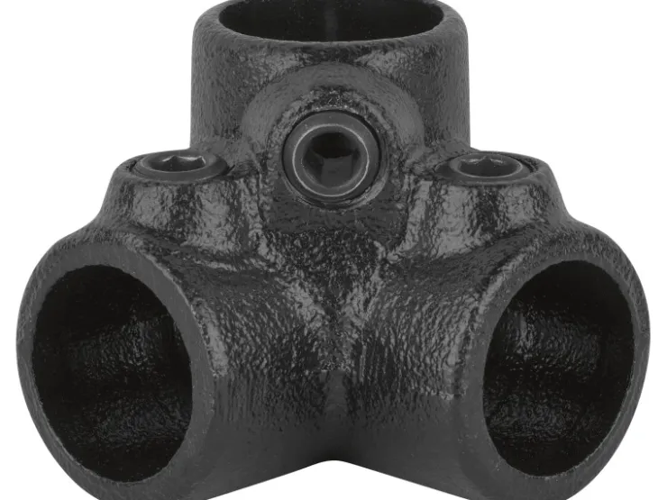 Dreiweg-Eckstück 90° für Stahlrohr Ø 2,7 cm* Regale Schwarz