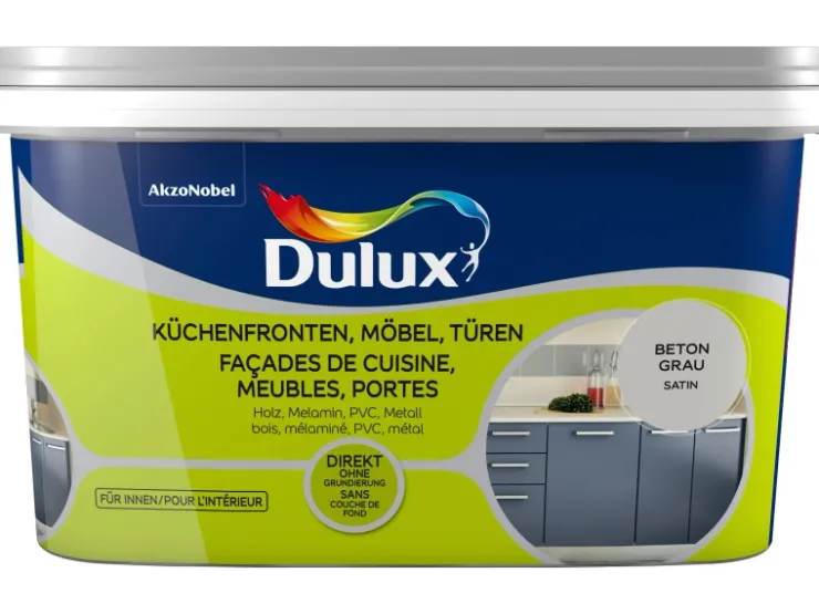 Dulux Fresh Up Lack für Küchenfronten, Möbel und Türen Satin Beton- 2 l
