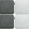 DuneDesign 4 Eckige Sitzkissen aus Filz 35 x 35 cm in Grau und Hellgrau