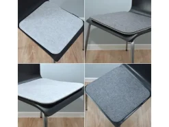 DuneDesign 4 Eckige Sitzkissen aus Filz 35 x 35 cm in Grau und Hellgrau