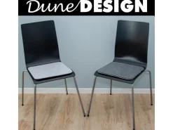 DuneDesign 4 Eckige Sitzkissen aus Filz 35 x 35 cm in Grau und Hellgrau