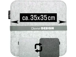 DuneDesign 4 Eckige Sitzkissen aus Filz 35 x 35 cm in Grau und Hellgrau