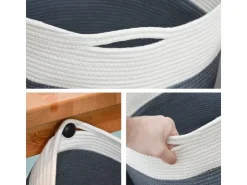 DuneDesign Aufbewahrungskorb aus Baumwolle 50 Liter Ø 38 x 46 cm* Kissen