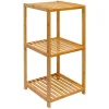 DuneDesign Badezimmer-Regal 83 x 38 x 40 cm mit 3 Fächern aus Bambus