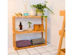 DuneDesign Bambus Regal für das Badezimmer 60 x 54 x 15 cm* Wandregale|Holzregale