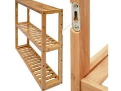 DuneDesign Bambus Regal für das Badezimmer 60 x 54 x 15 cm* Wandregale|Holzregale