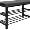 DuneDesign Offener Schuhschrank aus Metall 81 x 32 x 46 cm Grau* Metallregale|Sitzbänke