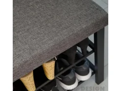 DuneDesign Offener Schuhschrank aus Metall 81 x 32 x 46 cm Grau* Metallregale|Sitzbänke