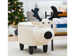 DuneDesign Rentier Spielzeug Hocker mit Stauraum 57 x 31 x 55 cm Beige* Sitzbänke