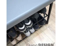 DuneDesign Schuhregal mit Sitzbank 95 x 33 x 52 cm Hellgrau