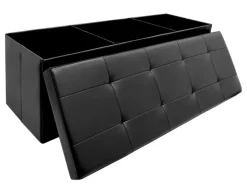 DuneDesign Sitzbank mit 120L Stauraum 110 x 38 x 38 cm in Schwarz* Garderoben