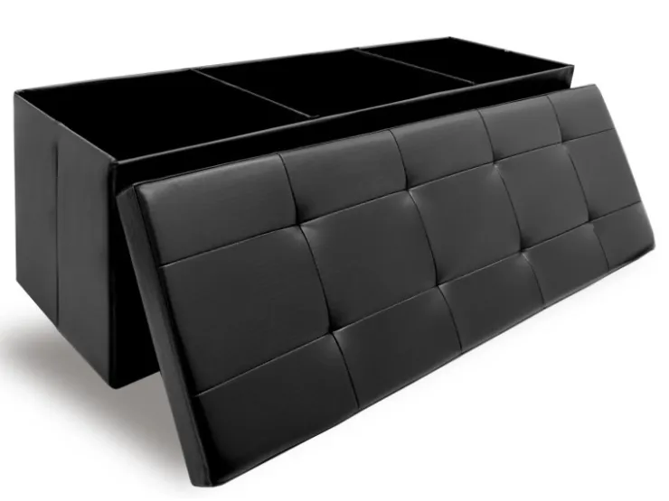 DuneDesign Sitzbank mit 120L Stauraum 110 x 38 x 38 cm in Schwarz* Garderoben