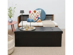 DuneDesign Sitzbank mit 120L Stauraum 110 x 38 x 38 cm in Schwarz* Garderoben