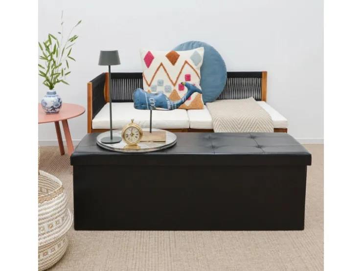 DuneDesign Sitzbank mit 120L Stauraum 110 x 38 x 38 cm in Schwarz* Garderoben
