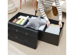 DuneDesign Sitzbank mit 120L Stauraum 110 x 38 x 38 cm in Schwarz* Garderoben