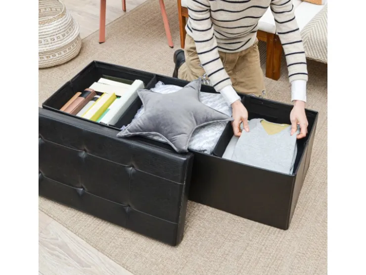 DuneDesign Sitzbank mit 120L Stauraum 110 x 38 x 38 cm in Schwarz* Garderoben