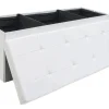 DuneDesign Sitzbank mit 120L Stauraum 110 x 38 x 38 cm in Weiß