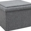 DuneDesign Sitzhocker mit Stauraum 56 x 56 x 40 aus Filz Grau* Sitzbänke