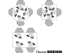 DuneDesign Tischset für 4 Personen Flusskiesel-Design Hellgrau* Vasen