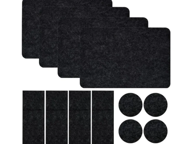 DuneDesign Tischset für 4 Personen aus Filz 43 x 30 cm Anthrazit