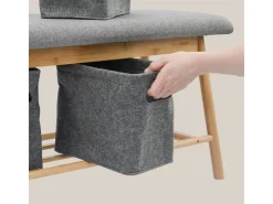 DuneDesign Toilettenpapier Aufbewahrungs Box aus Filz für 4 Klopapier Rollen* Aufbewahrung