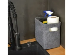 DuneDesign Toilettenpapier Aufbewahrungs Box aus Filz für 4 Klopapier Rollen* Aufbewahrung
