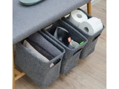 DuneDesign Toilettenpapier Aufbewahrungs Box aus Filz für 4 Klopapier Rollen* Aufbewahrung