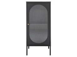 ebuy24 Adelaide Vitrinenschrank 1 Glastür Schwarz