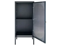 ebuy24 Adelaide Vitrinenschrank 1 Glastür Schwarz