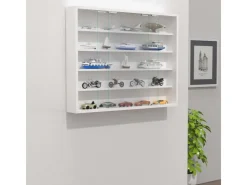 ebuy24 AgisaL Glasvitrinen Wandhängend 2 Schiebetüren Weiß* Vitrinen