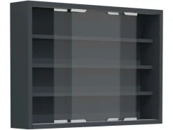 ebuy24 AgisaM Glasvitrinen Wandhängend 2 Schiebetüren Anthrazit