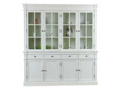 ebuy24 Amaretta 4-Türige Vitrinenschrank Antik Weiss Antik Patiniert* Vitrinen