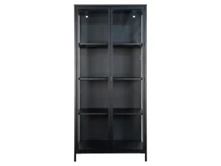 ebuy24 Brisbane Vitrinenschrank Höhe 175 cm Schwarz* Vitrinen