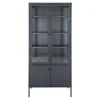 ebuy24 Brisbane Vitrinenschrank 4 Türen Schwarz
