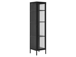ebuy24 Brisbane Vitrinenschrank 1 Glas Tür Schwarz* Vitrinen