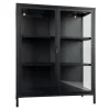 ebuy24 Brisbane Vitrinenschrank Höhe 1015 cm Schwarz