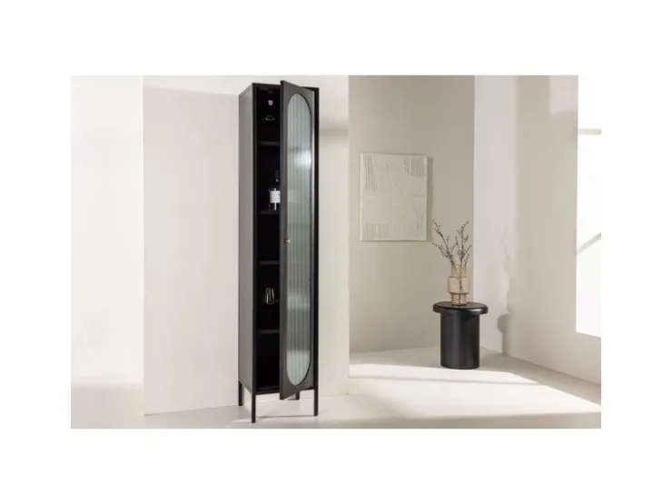ebuy24 Cali Vitrinenschrank 1 Tür Schwarz* Vitrinen