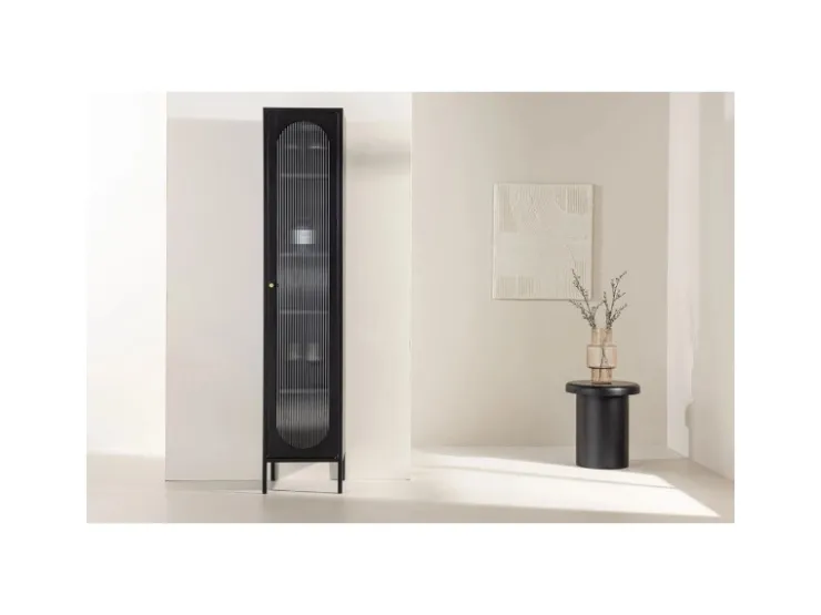 ebuy24 Cali Vitrinenschrank 1 Tür Schwarz* Vitrinen