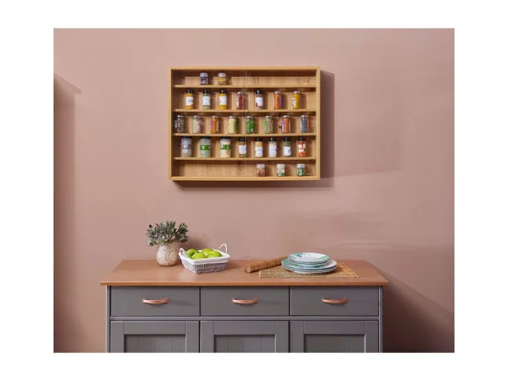 ebuy24 Comit Vitrinenschrank Wandhängend 2 Glastüren Sonoma Eiche Dekor* Vitrinen