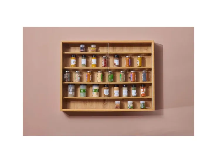 ebuy24 Comit Vitrinenschrank Wandhängend 2 Glastüren Sonoma Eiche Dekor* Vitrinen