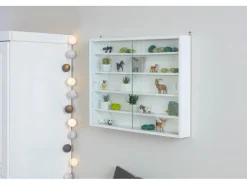 ebuy24 Comit Vitrinenschrank Wandhängend 2 Glastüren Weiss